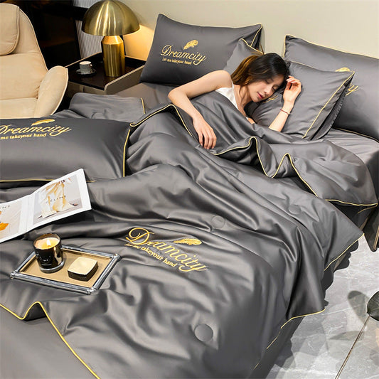 🎁Bí Ullamh don Díol Samhraidh 49% DE THALAMH🛏️ Cuilt Shíoda Oighir Shimplí Samhraidh❄️