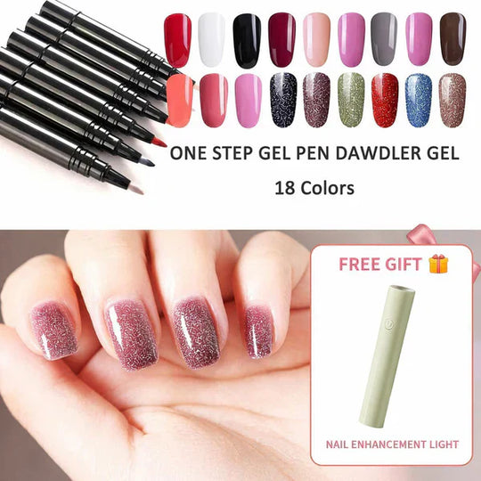 💅 Limited Time Buy 1 Get 1 Free ✨One Step Nail Gel Pen🎨Free handheld mini UV nail lamp💡