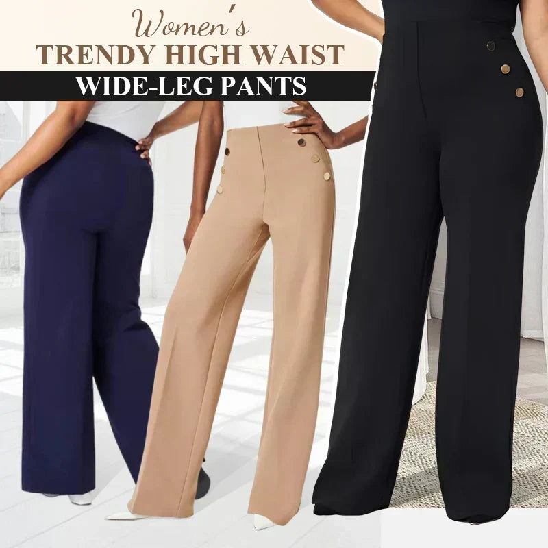 ✨ High-Waist Wide Leg Pants – Figure-Flattering, 3 Adjustable Lengths & Super Stretch 🏃‍♀️