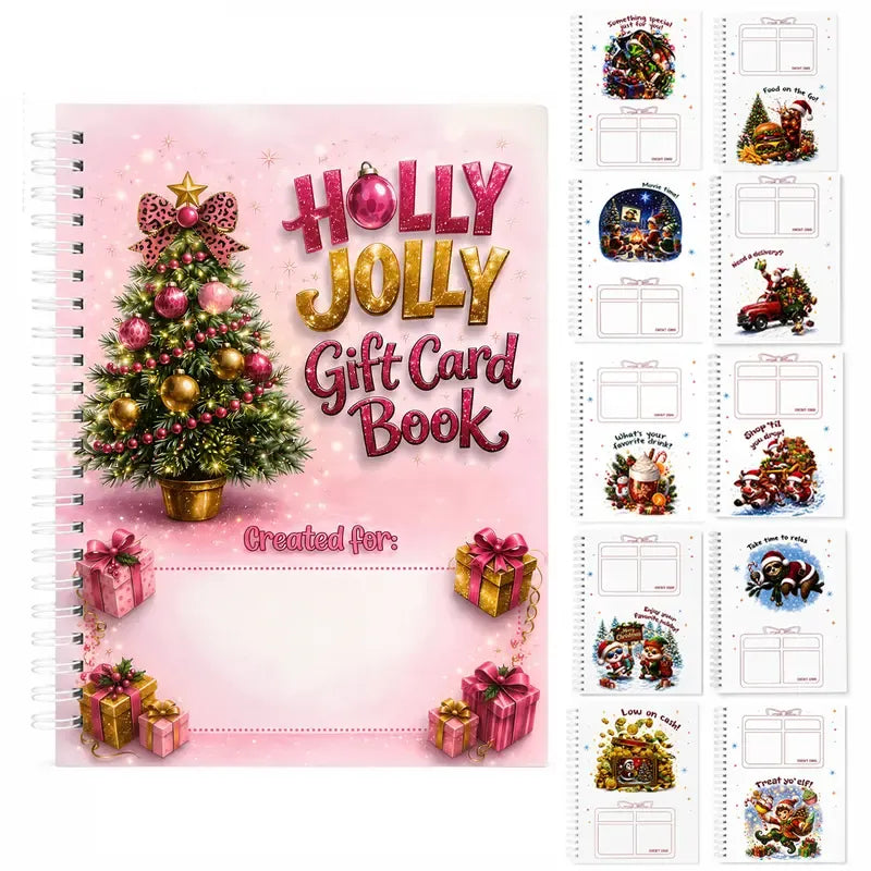 🎅Christmas Gift Card Booklet 👍DIY Spiral-Bound Christmas Gift Card Holder Book