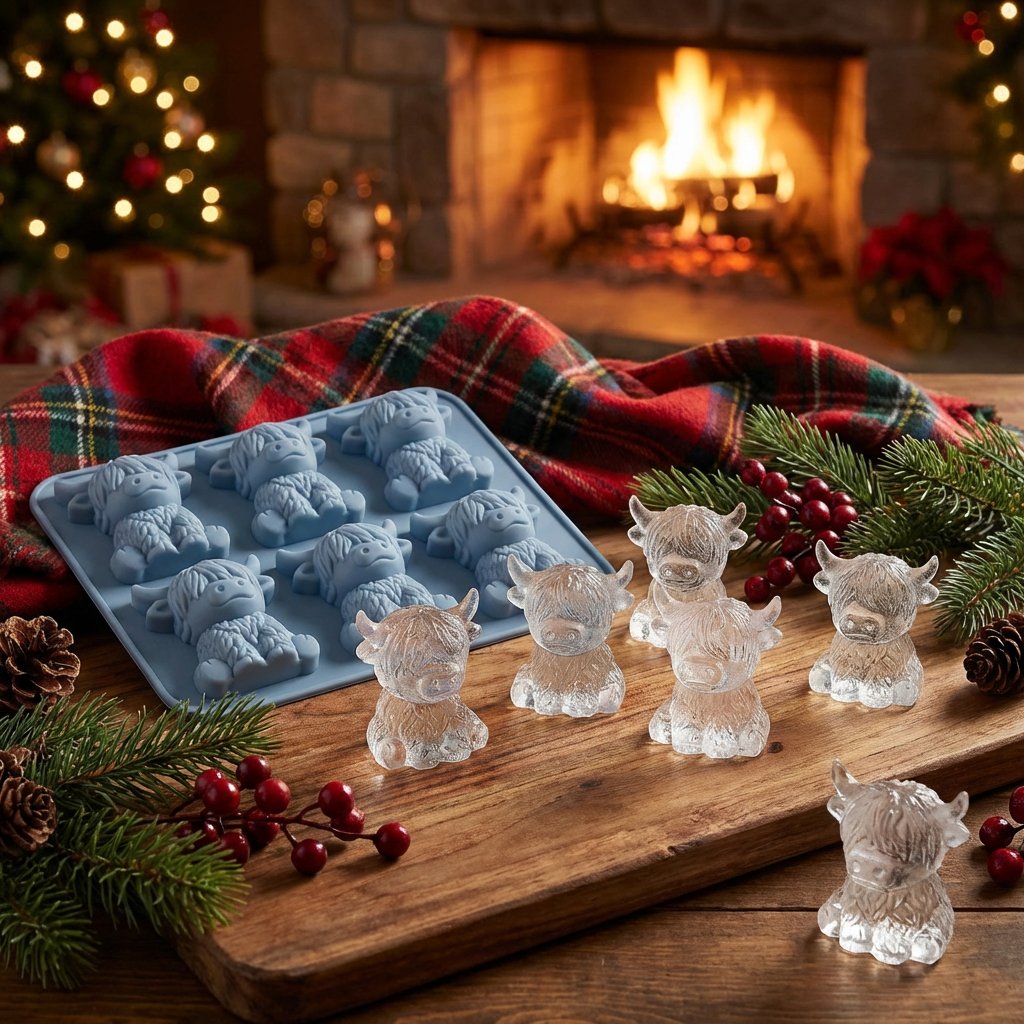 Mini Highland Cow Ice Cube Mold – Cute 3D Ice for Drinks, Parties & Gifts