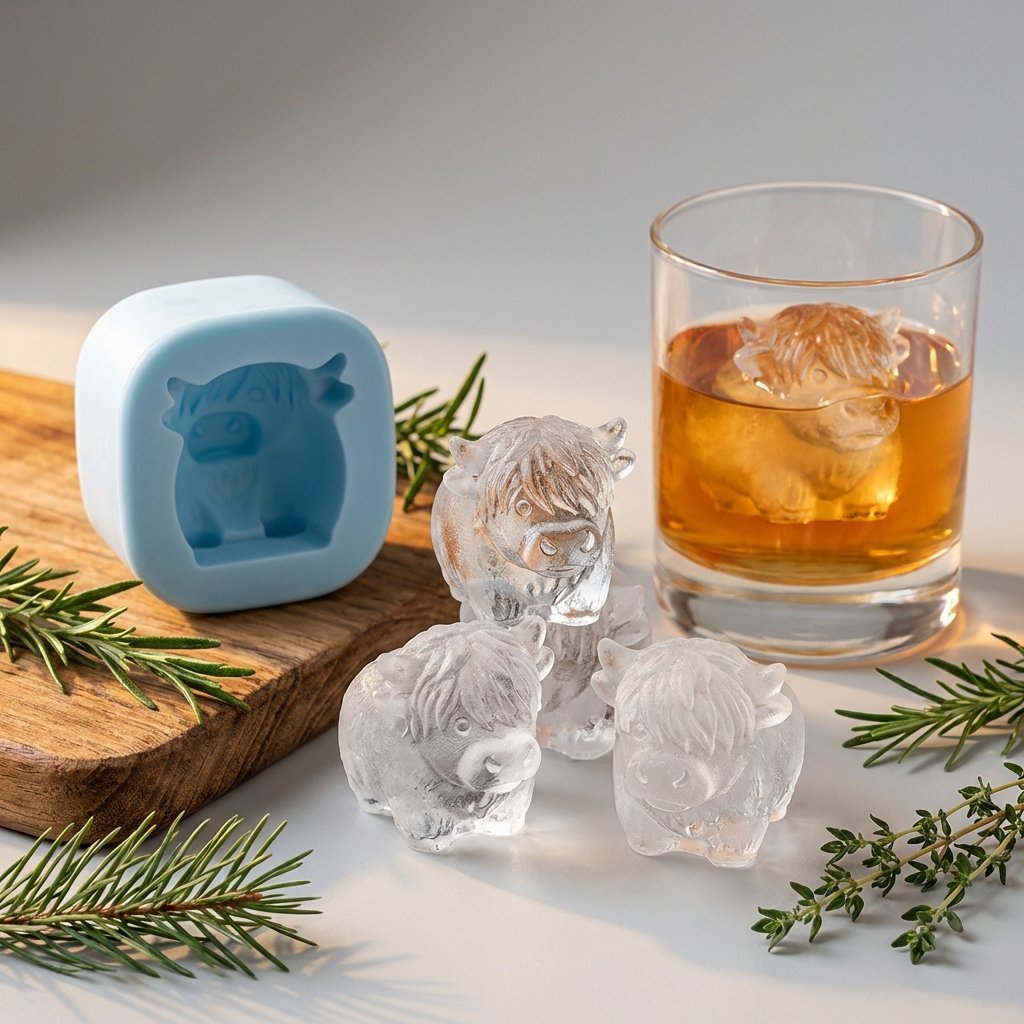 Mini Highland Cow Ice Cube Mold – Cute 3D Ice for Drinks, Parties & Gifts