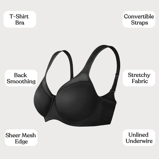 💐Women's Elegant Sheer Full Coverage Plus Size Bra