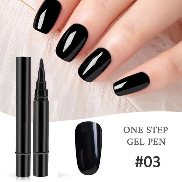 One Step Gel Nail Pen | 3-in-1 No Topcoat UV Nail Polish | Long-Lasting DIY Manicure Pen with Precision Tip🎨