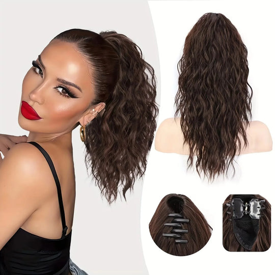 💜 LAST DAY PROMOTION - 50%OFF💜18 Inch Curly Wavy Frizzy Hair Extension with Ponytail