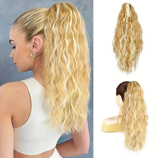 💜 LAST DAY PROMOTION - 50%OFF💜18 Inch Curly Wavy Frizzy Hair Extension with Ponytail
