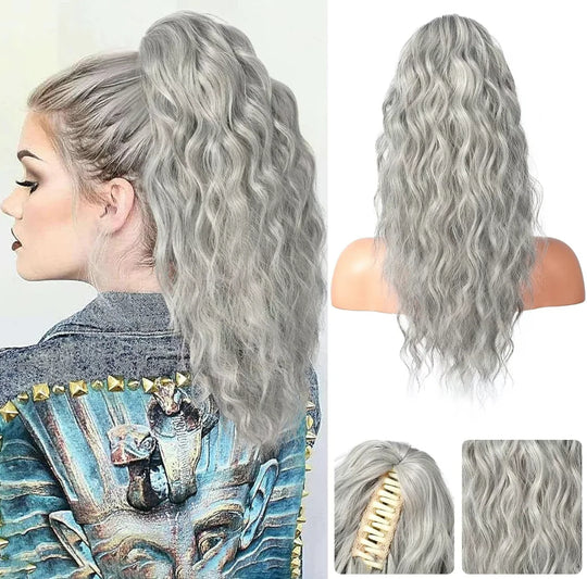 💜 LAST DAY PROMOTION - 50%OFF💜18 Inch Curly Wavy Frizzy Hair Extension with Ponytail