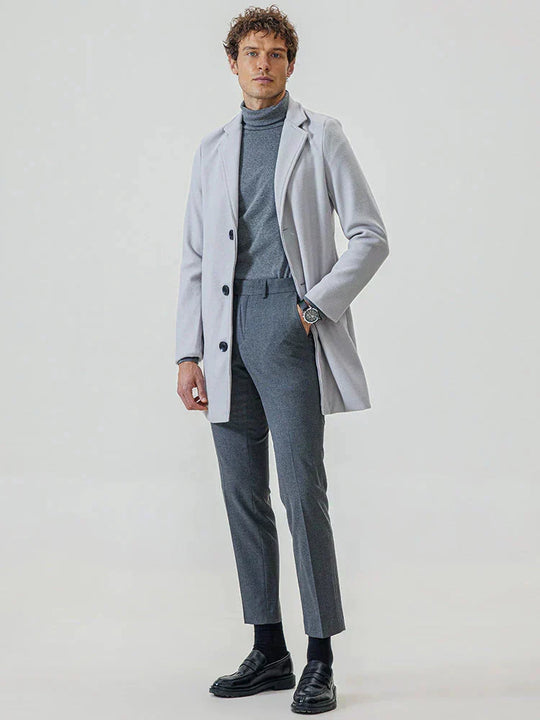 👔 Men's Classic Single Row Buckle Solid Color Jacket - Timeless Daily Essential