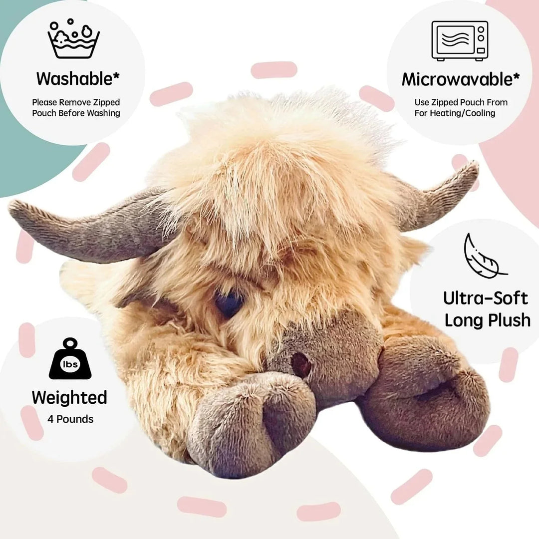 🎁Cute Cartoon Highland Cow Stuffed Toy