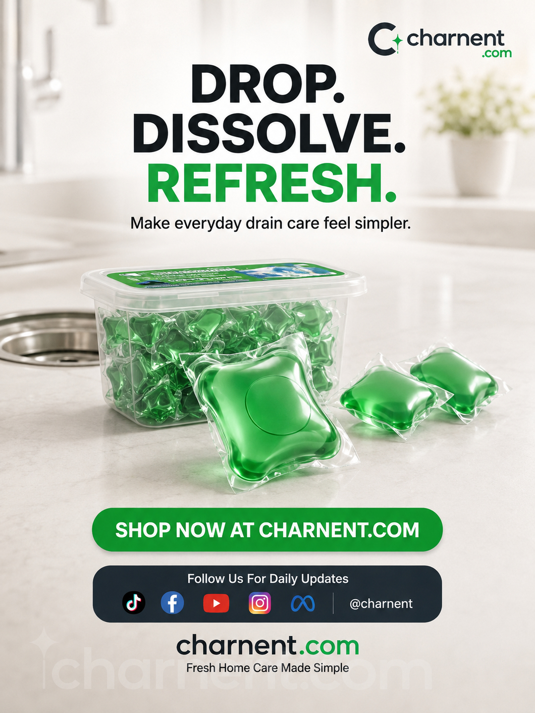 🥳2026 HOT SALE🥳💞50K+ SOLD!｜Drain Deodorizer Pods – Bio‑enzyme formula neutralizes smells at the source. Instant fresh scent, no harsh chemicals. Say goodbye to embarrassing odours. 🚰✅