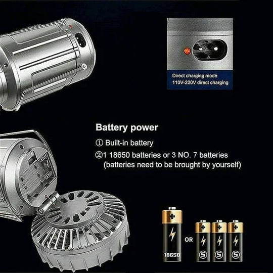 ⛺️🔥Kuum müük 50% soodsamalt💡Kaasaskantav LED-telkimislatern ventilaatoriga 🎵💨