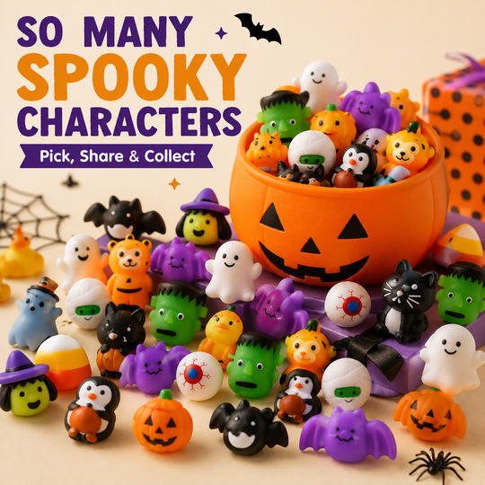 💥20 Pcs/Pack💥Halloween Mochi Squishy Toys – Cute Sensory Party Favors & Goodie Bag Fillers
