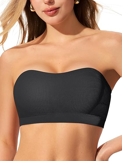 ProKloud Strapless Push Up Bras for Women Wireless Bandeau Bra Non-Slip Silicone Tube Top Padded Convertible Bralette