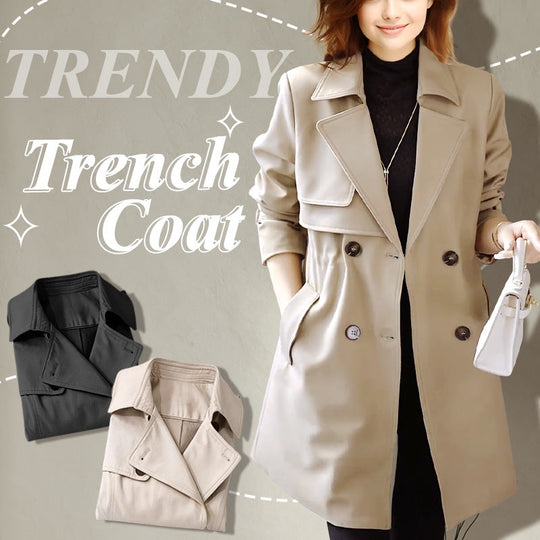 🍂Offerte speciali di fine autunno🍂Comodo trench con revers in vita ✈ Spedizione gratuita