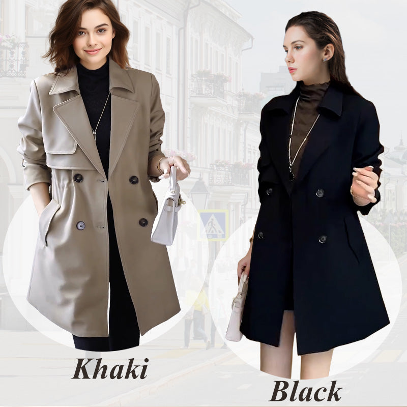 🍂Offerte speciali di fine autunno🍂Comodo trench con revers in vita ✈ Spedizione gratuita