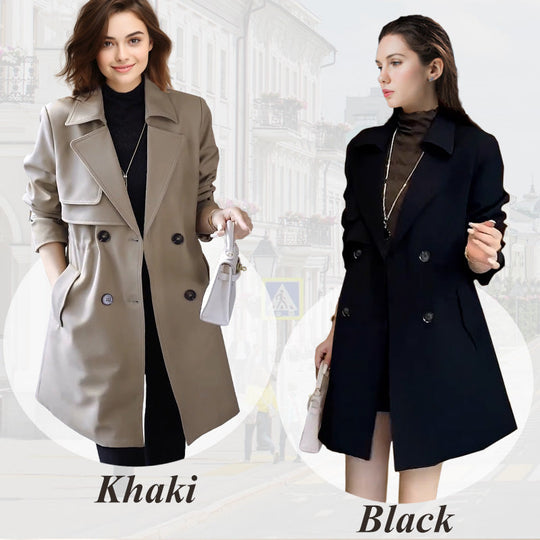 🍂Offerte speciali di fine autunno🍂Comodo trench con revers in vita ✈ Spedizione gratuita