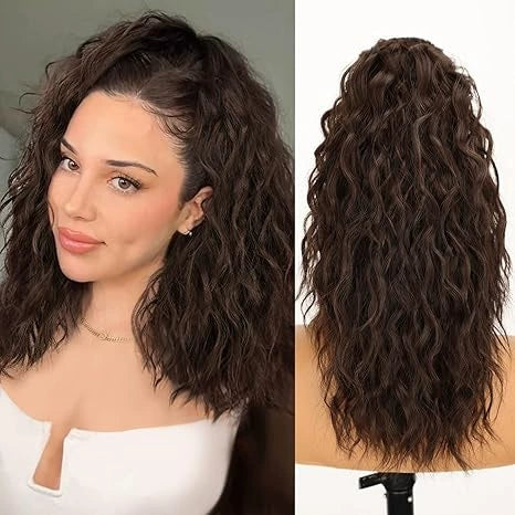 💜 LAST DAY PROMOTION - 50%OFF💜18 Inch Curly Wavy Frizzy Hair Extension with Ponytail