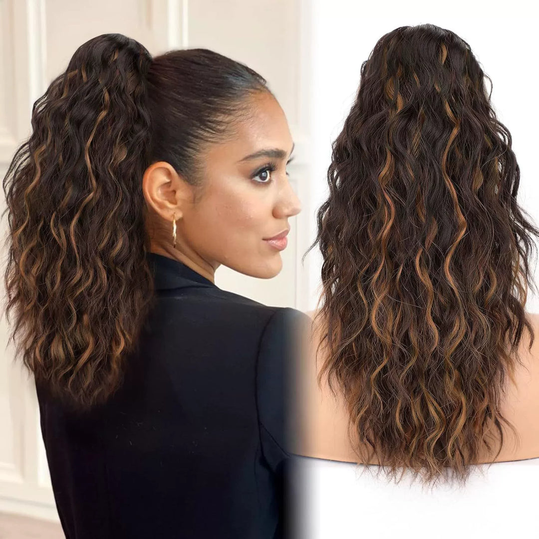 💜 LAST DAY PROMOTION - 50%OFF💜18 Inch Curly Wavy Frizzy Hair Extension with Ponytail