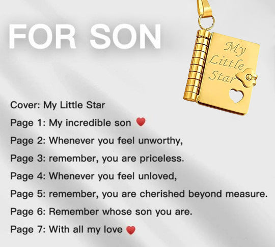 🎨 PROMOZIONE ULTIMO GIORNO - 50% DI SCONTO💜Collana con libro My Little Star per figlia, regalo di compleanno e laurea, gioielli d'amore