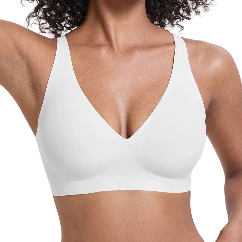 🔥Lowest price in the last 30 days🔥Jelly Wireless Womens Comfortable Wireless Bras Push Up Bralettes Seamless Tshirts Bras Deep V Everyday Bras