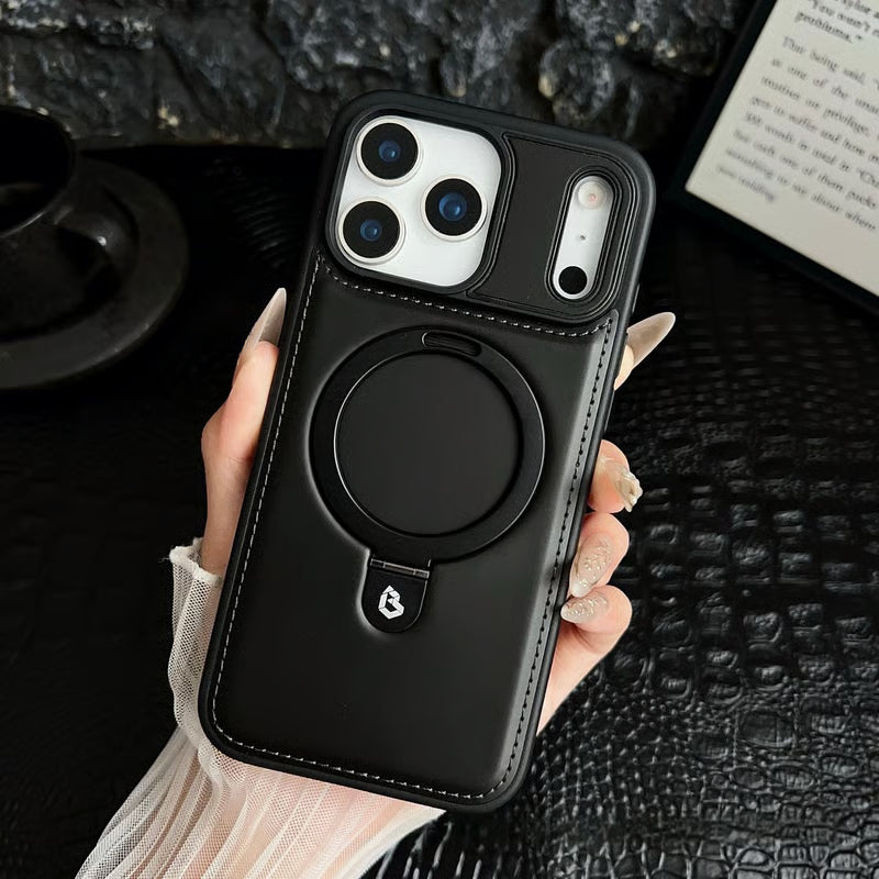 Full Faux Leather Shockproof Magnetic Case for iPhone