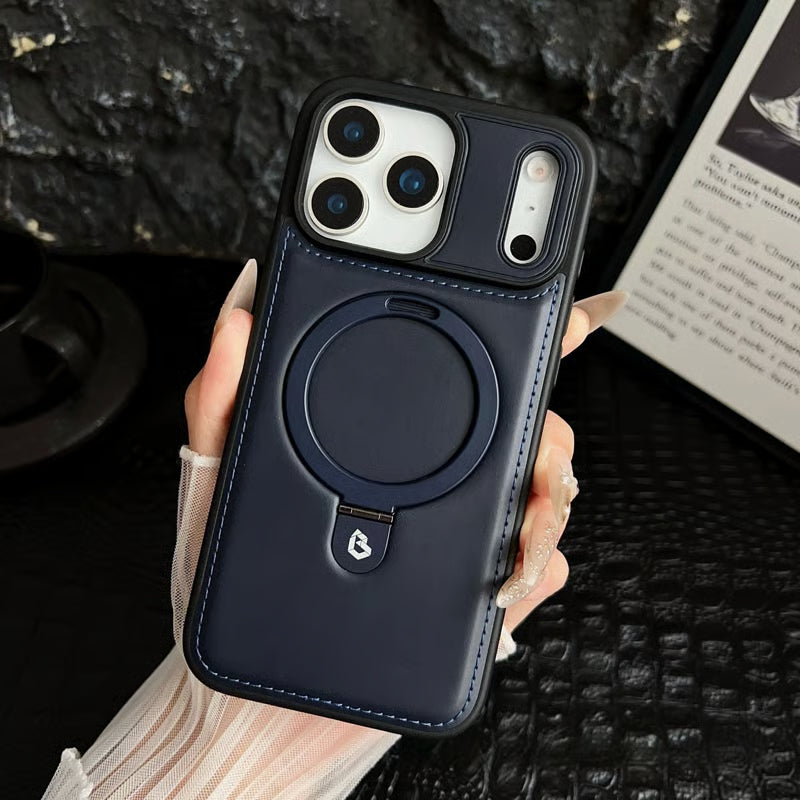 Full Faux Leather Shockproof Magnetic Case for iPhone