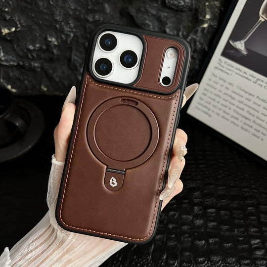 Full Faux Leather Shockproof Magnetic Case for iPhone