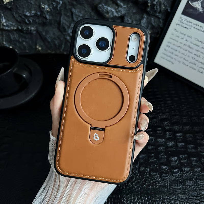 Full Faux Leather Shockproof Magnetic Case for iPhone