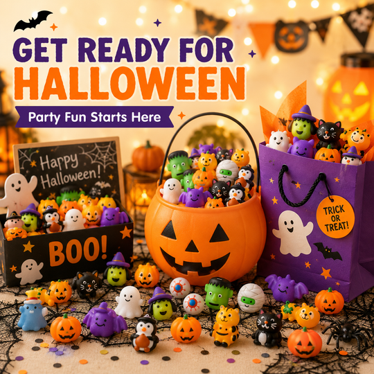 💥20 Pcs/Pack💥Halloween Mochi Squishy Toys – Cute Sensory Party Favors & Goodie Bag Fillers