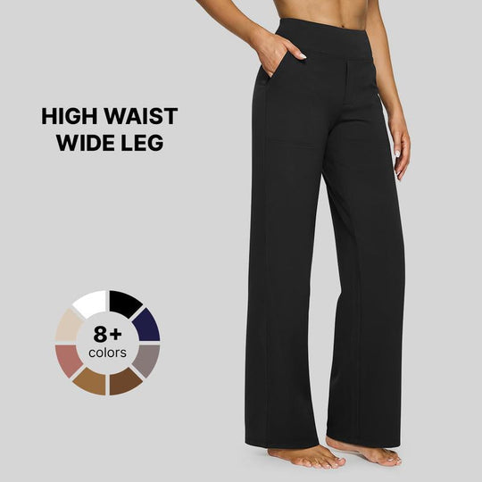 G4Free Loose High-Waist Business Casual Pants Yoga Pants Women Wide Leg Pants with Pockets Comfortable Athletic Sweatpants