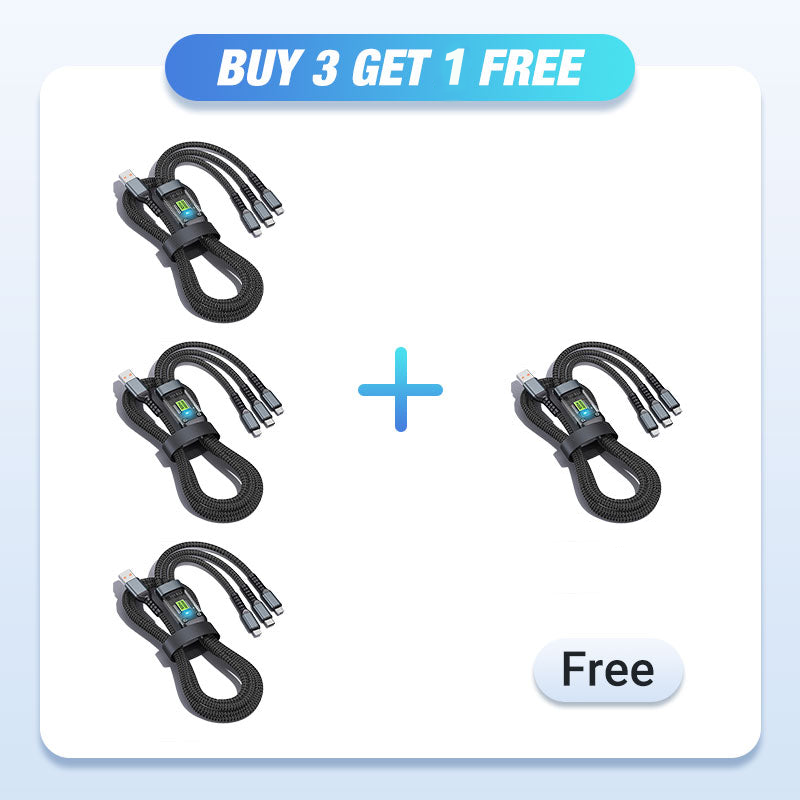 💥Ограничено време 50% попуста🔥⚡Провидни светлећи 3-у-1 кабл за супер брзо пуњење