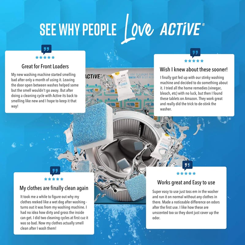 🔥12 PCS/Pack🔥Washing Machine Deep Cleaner Tablets – Eliminates 99% Germs, Removes Odors & Prevents Mold 🧽