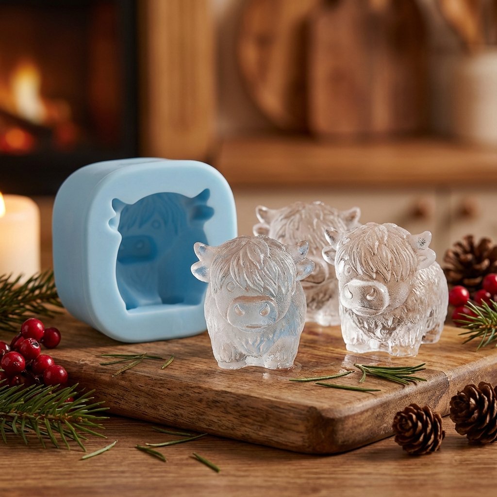 Mini Highland Cow Ice Cube Mold – Cute 3D Ice for Drinks, Parties & Gifts