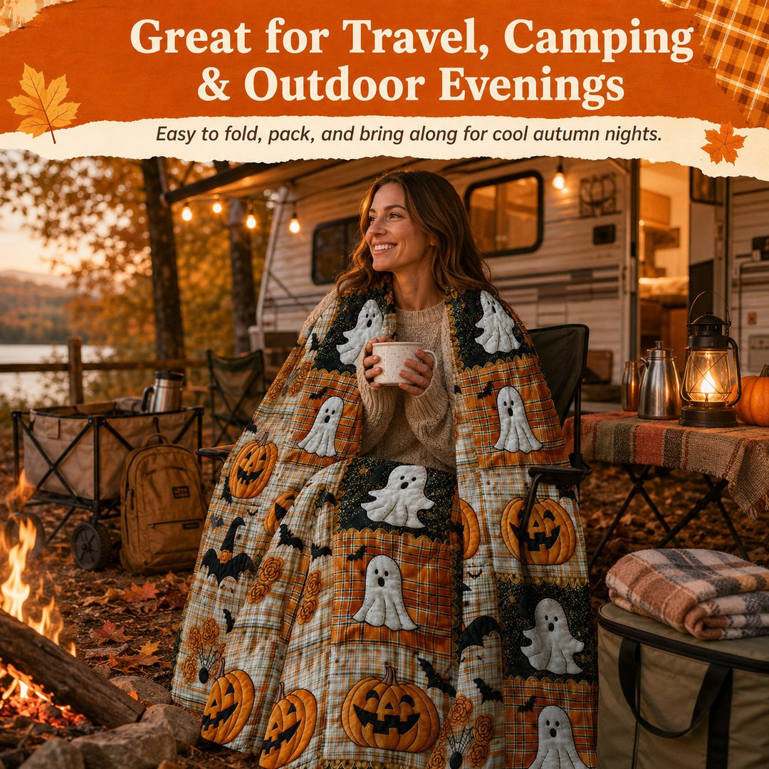 🏆Halloween Patchwork Flannel Blanket