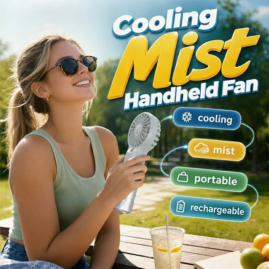 🏖️❄️Portable Handheld Mist Cooling Fan💦