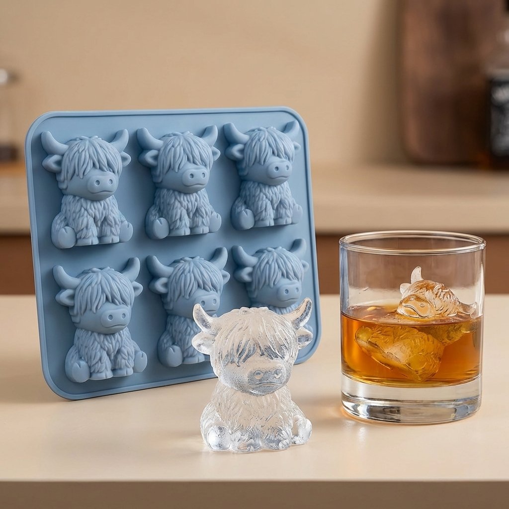 Mini Highland Cow Ice Cube Mold – Cute 3D Ice for Drinks, Parties & Gifts