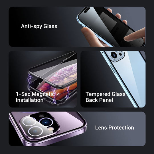 🎅🏻Magnetic double-sided anti-peep glass mobile phone case for iPhone