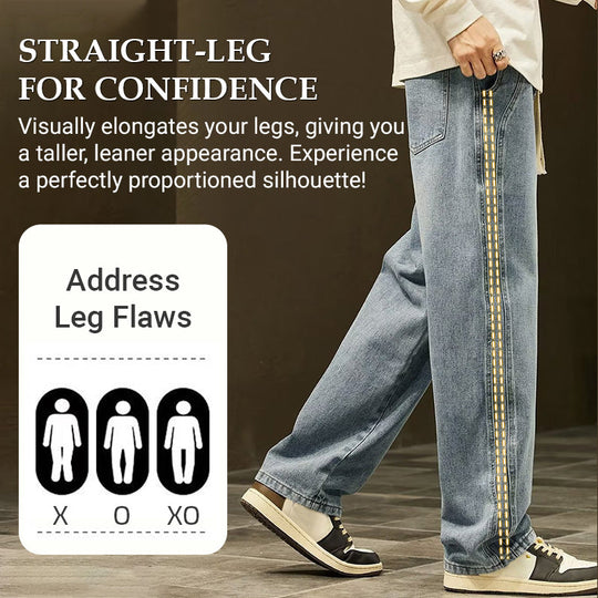 👖Loose Straight, Everyday Versatile🧵 Men's Loose Straight Jeans – Classic Fit | Perfect for Commute, Casual & Weekend Wear, Easy to Style ✨