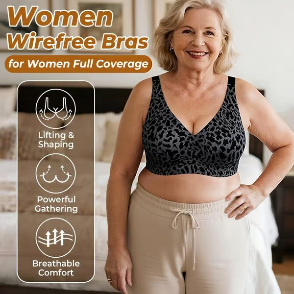 Jelly Wireless Womens Comfortable Wireless Bras Push Up Bralettes Seamless Tshirts Bras Deep V Everyday Bras