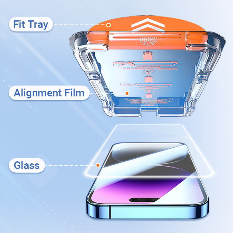 4K HD/Kikandikásgátló edzett üveg képernyővédő fólia automatikus poreltávolító telepítéssel iPhone-ra