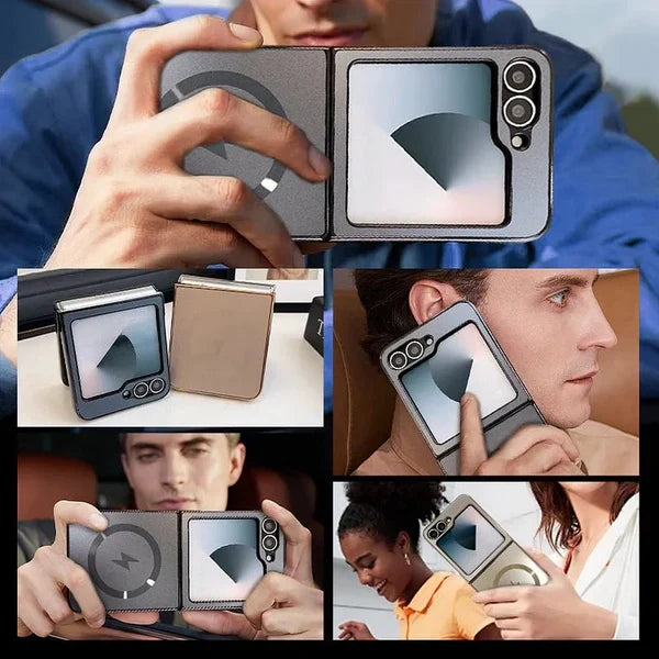 Electroplated Frosted Magnetic Cover for Samsung Galaxy Z Flip Series