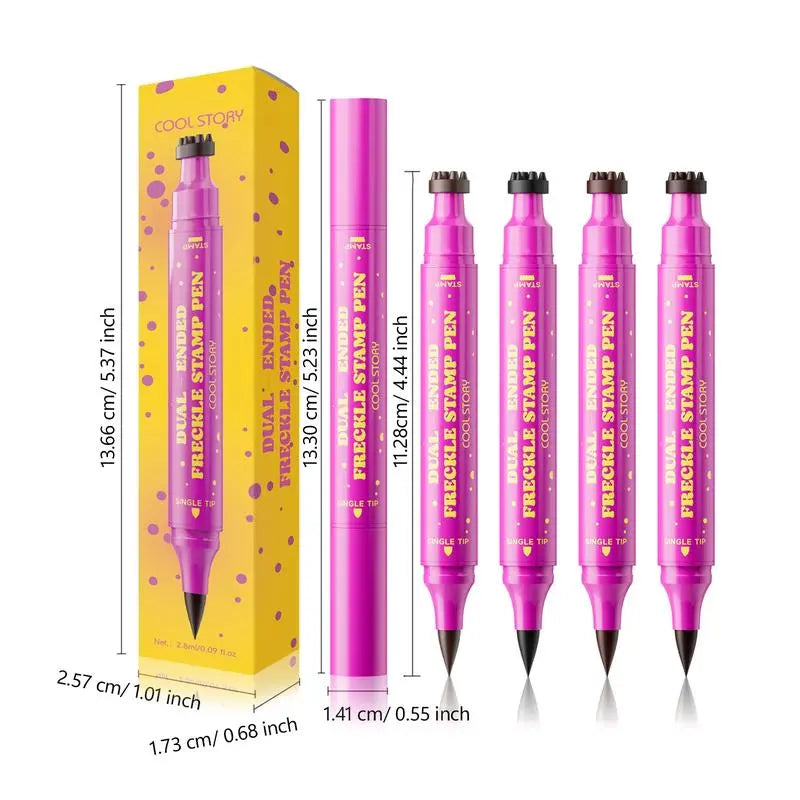 Waterproof Freckles Pen: Faux Freckle Stamp and Fine Tip Eyeliner for Realistic, Long-Lasting Freckles and Effortless Makeup, Perfect for Daily Wear and Cosplay