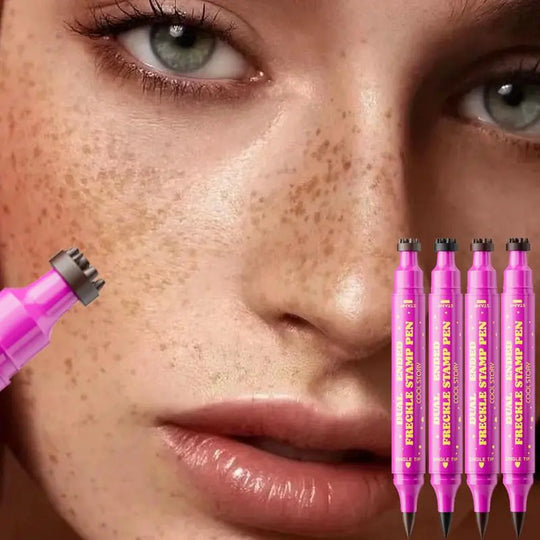 Waterproof Freckles Pen: Faux Freckle Stamp and Fine Tip Eyeliner for Realistic, Long-Lasting Freckles and Effortless Makeup, Perfect for Daily Wear and Cosplay
