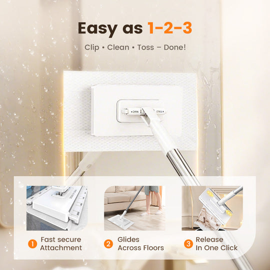 💦Hot Sale🧹Disposable Dust Mop with 4 Reusable Cloths