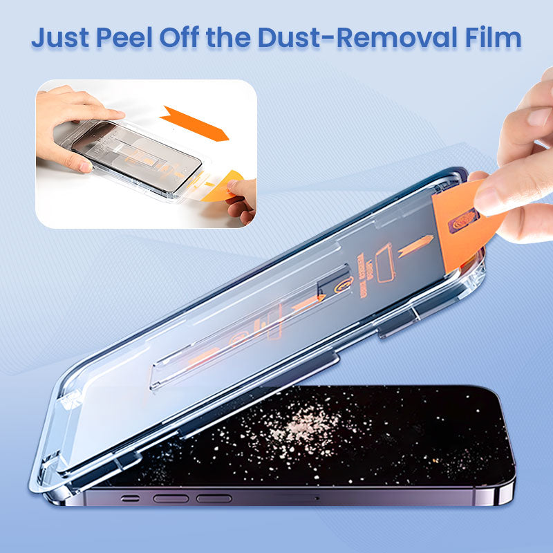 4K HD/Kikandikásgátló edzett üveg képernyővédő fólia automatikus poreltávolító telepítéssel iPhone-ra