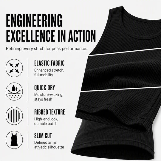 Men's  Wide Strap Ribbed Tank Top