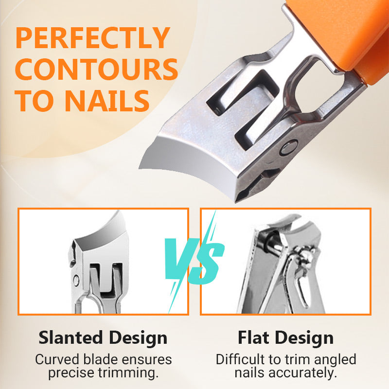 Dispozitiv de tuns unghii înclinat anti-stropire cu deschidere largă a fălcilor