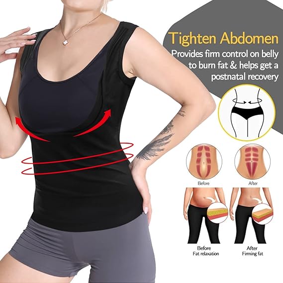 Finlin Sauna Fat Burning Belly Undershirt Fitness Sweat Suit Running Sportswear Sweat Undershirt Corset Women