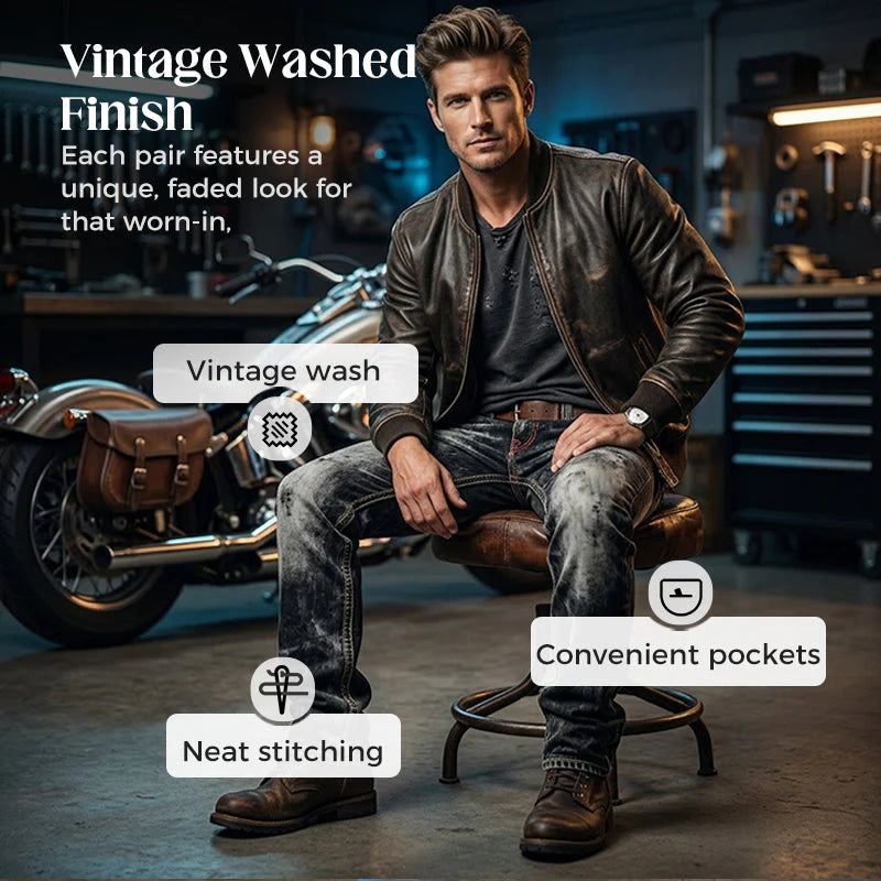 Men's Fashion Stretch Jeans,Minimalist Style Suitable For Summer, Emo Style