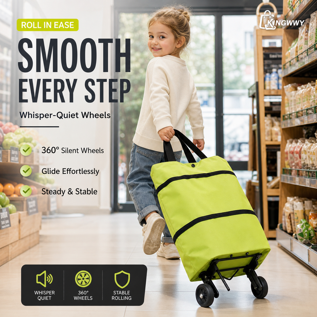2-in-1 Foldable Shopping Cart✨Portable Lightweight Grocery Trolley